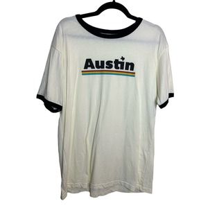 Lymbo Clothing Austin Graphic Tee Handpainted Cream Unisex Size Large